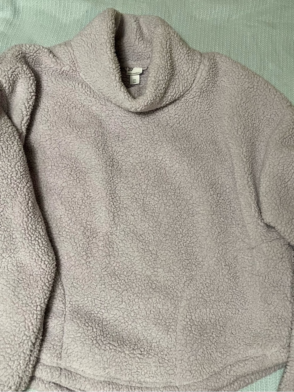 all in motion Plush Teddy Cowl Neck Sweater - Light Mauve